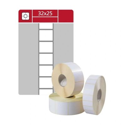 Etikety na kotoučku S&K Label - termotransferové, bílé, 32x25mm, (bal.4000ks)