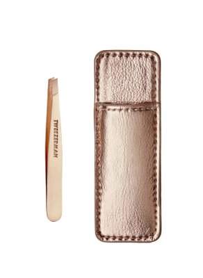 Tweezerman Rose Gold Mini Slant s cestovním pouzdrem