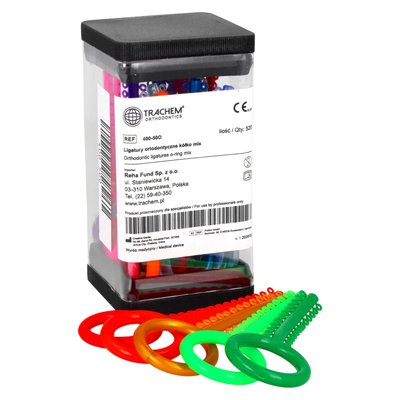 Gumki do aparatu ortodontycznego 520 szt. TRACHEM - ciemny metaliczny niebieski