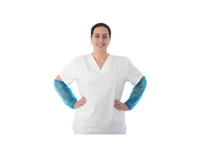 Rukávník PE, 40 x 20 cm, 20 mi, 100 ks, modrý