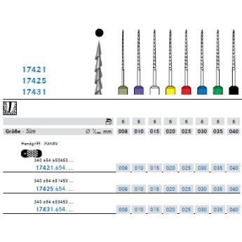 KOMET Hedstroem sterilní, délka 21mm