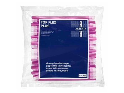 TOP FLEX jednorázové odsávací kanyly, 14,5cm, snímatelná čepička, fuchsiové, 100ks