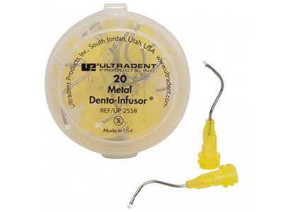 Metal Dento Infusor kanyly žluté, 20ks