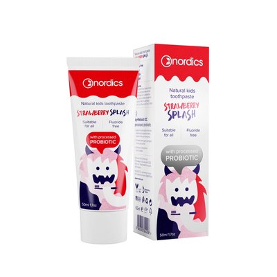 Nordics Kids Strawberry Splash Probiotic dětská zubní pasta 50 ml