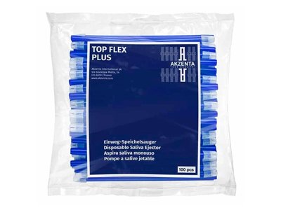 TOP FLEX jednorázové odsávací kanyly, 14,5cm, snímatelná čepička, tmavě modré, 100ks