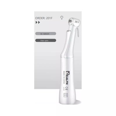 Kątnica implantologiczna 201F o przełożeniu 20:1, wyposażona w światłowód Tealth