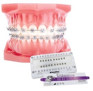 Zamki metalowe samoligaturujące Endurance SL Roth 022 (5 - 5)góra/dół z haczykami na 3,4,5 DynaFlex ENDURANCE SL BRACKET 022 5X5 HOOKS 3,4,5"S