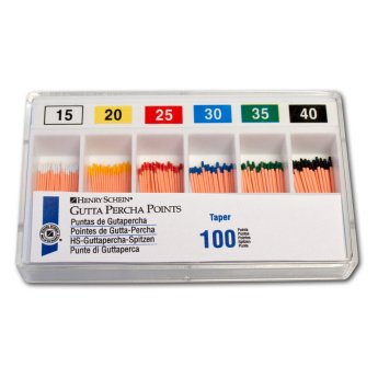 HS-gutaperčové čepy Taper .04 ISO 20 žluté 100 ks