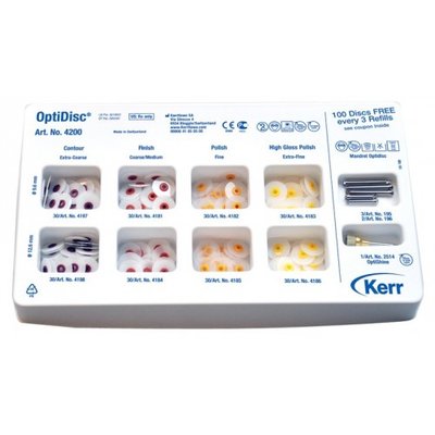 OptiDisc general kit - 240 ks různých hrubostí, vel. 9,6 a 12,6 mm, mandrely