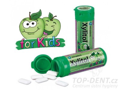 Miradent Xylitol KIDS žvýkačky jablko, 30ks