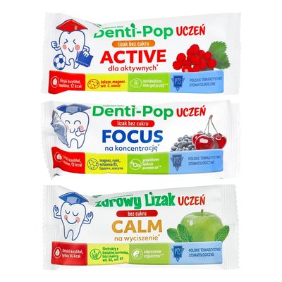 Lizak Denti-Pop uczeń - Active - Poziomka