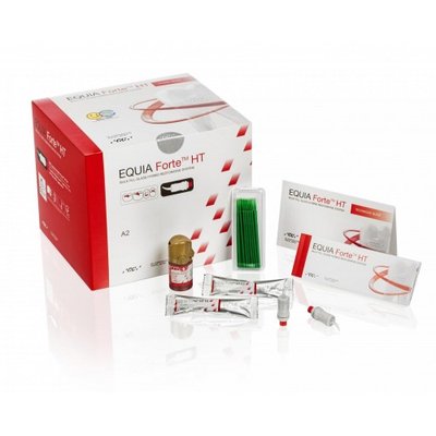 GC EQUIA Forte HT, Clinic Pack, A2 (200 kapslí,1x Equia Forte Coat,25x aplikační štětečky)