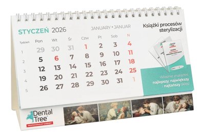 Kalendarz biurkowy miesięczny 2026 DentalTree