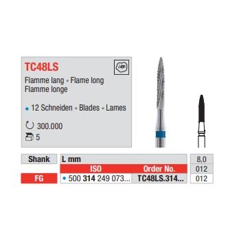 Vrtáček tvrdokovový FG TC48LS.012 (5 ks/bal)
