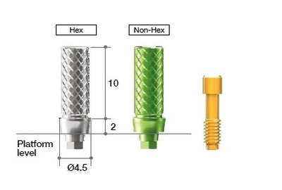 MEGAGEN AR Temporary Abutment Extra Type, Bevel Core ø3.3