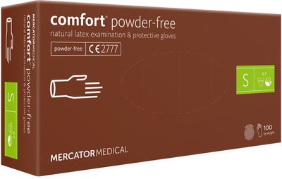 Vyšetřovací rukavice latex comfort bez pudru S