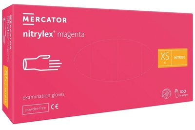 Rękawiczki Mercator nitrylex classic magenta 100 szt. - WARIANTY