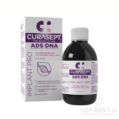 Curasept ADS DNA Implant Pro ústní voda s kys. hyaluronovou (0,20% CHX), 200ml