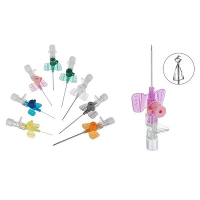 Vasofix Safety Pur, I.V. kanyla s portem a křidélky - 24G 0,7 x 19 mm, žlutá