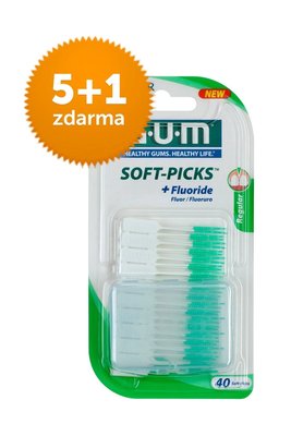 GUM Soft Picks mezizubní kartáčky REGULAR 40 ks 5+1 ZDARMA