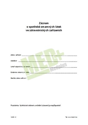 Záznam o spotřebě omamných látek, 1 blok