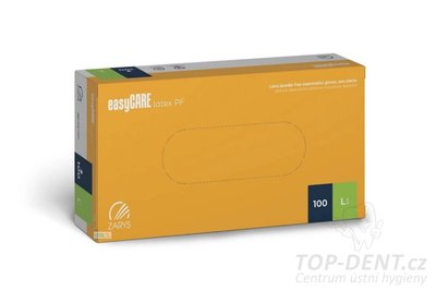 Zarys easyCARE vyšetřovací latexové rukavice L (8-9) bez pudru, 100ks