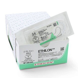 Ethicon Ethilon 5/0 45cm igła 16mm 3/8 koła odwrotnie tnąca kosmetyczna 12szt/opak. 1865G szew niewchłanialny