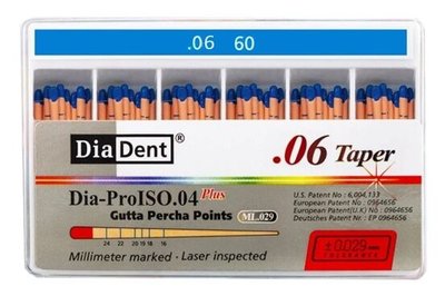 Guttaperčové čepy DiaDent 6% 060