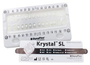 Zamki krzyształowe samoligaturujące Krystal SL Roth 022 (5-5) góra/dół z haczykamin na 3,4,5 DynaFlex ZAMKI KRYSTAL SL BRACKET SET .022 HOOKS 3,4,5"S