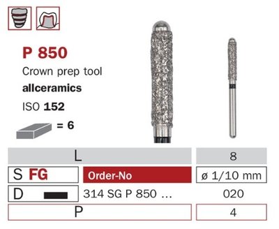Diaswiss P 850 černá, 6ks/balení - 020 mm