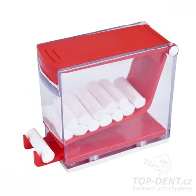 Zásobník na dentální válečky (červený), 1ks