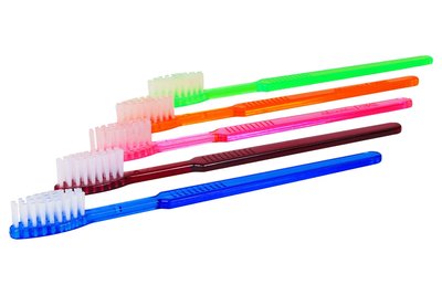 Szczoteczki jednorazowe z pastą 100 szt. Akzenta - żółty