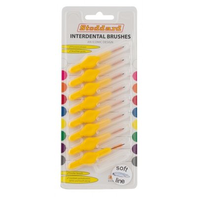 Interdentální mezizubní kartáček Soft Line 8 ks + 8 ks krytka v blistru - žlutá 1,20