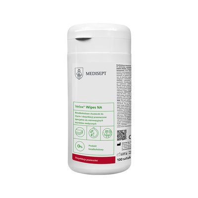 Chusteczki bezalkoholowe Velox Wipes NA w pojemniku 100 szt. Medisept