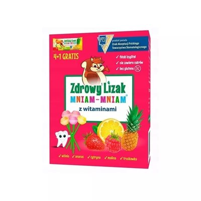Zdrowy Lizak MNIAM-MNIAM z witaminami 4+1szt