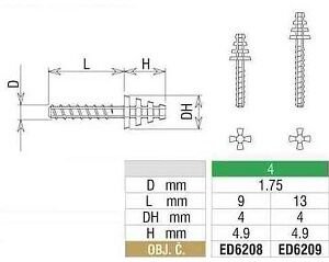 Edenta kořenové čepy Head Master Titanium 6208