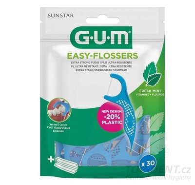 GUM Easy Flosser s mentolovou nití, 30 ks + pouzdro