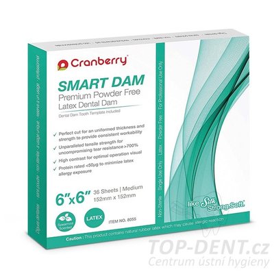 Cranberry Smart Dam Medium latexová blána 15x15 cm neutral (modrá), 36ks