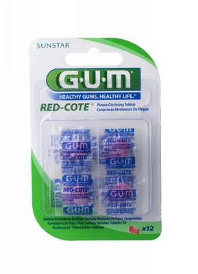 GUM Red Cote tablety pro indikaci zubního plaku 12 ks