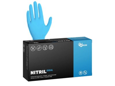 Nitrilové rukavice NITRIL IDEAL 100 ks, nepudrované, modré, 3.5 g