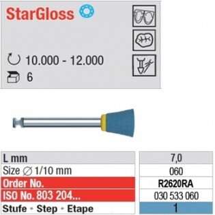 Gumki do ceramiki Edenta StarGloss R2620RA niebiesko-żółte, kielich mały na kątnicę, zgrubne