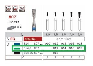 Diaswiss 807 zelená, 6ks/balení - 012 mm