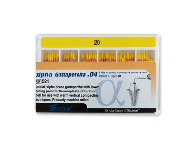 Alpha gutaperčové čepy 20/.04, 60ks