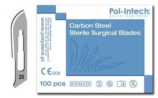 Skalpele ostrza 20 100szt Pol-Intech 1552-007