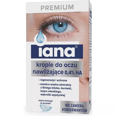 IANA PREMIUM krople do oczu nawilżające 0,4%HA 10ml