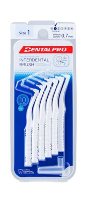 DentalPro L Shaped 1 mezizubní kartáček bílý 10 ks