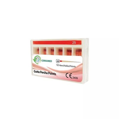Gutaperka Cerkamed 120szt rozszerzalność 02 - Wybierz typ:: 30/02