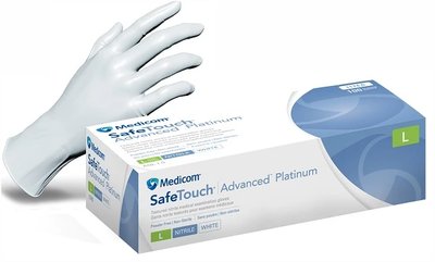 RĘKAWICZKI NITRYLOWE MEDICOM BIAŁE 100 SZT. SAFETOUCH ADVANCED PLATINUM WHITE - WARIANTY