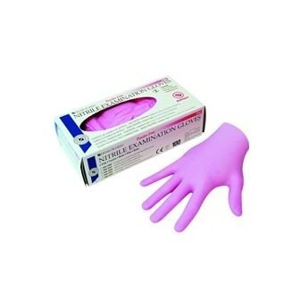 HS-rukavice nitril nepudrované Bubble Gum růžové S 100 ks
