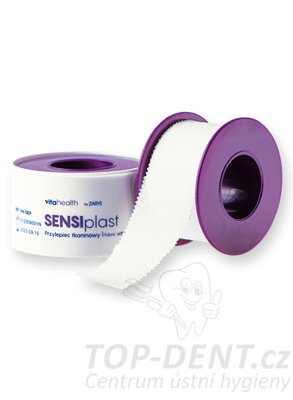Fixační textilní náplast na cívce VitaHealth SENSIplast 2,5cmx5m (bílá)